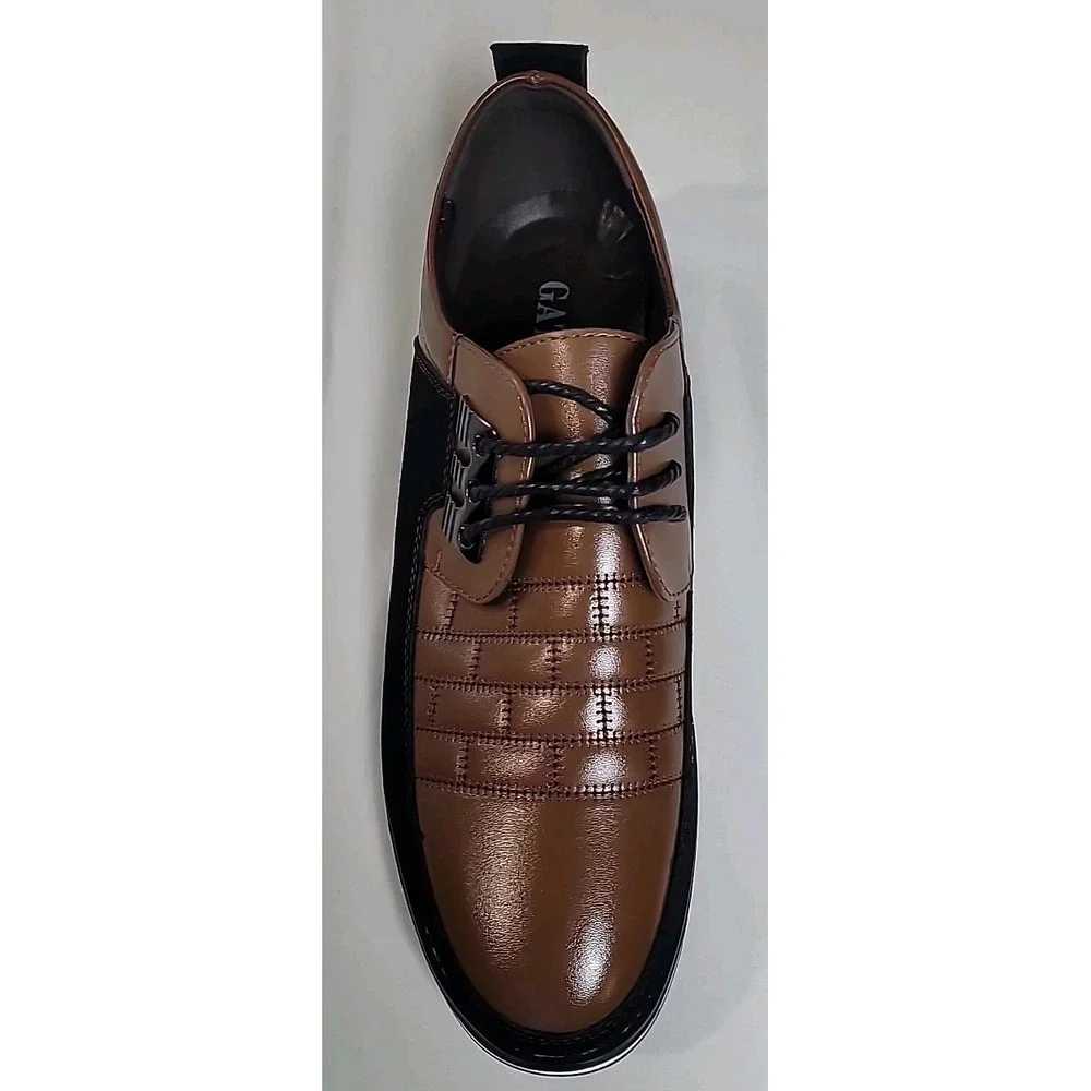 Gatsby Mens Brown Leather Oxford Derby Shoes‎ Size 10 Orthopedic Lace Up 898